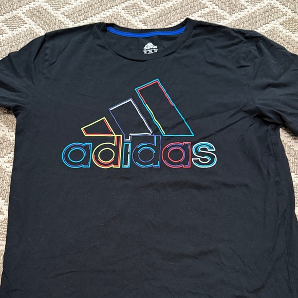 adidas Other - Adidas Youth Black T-Shirt with Multicolor Logo